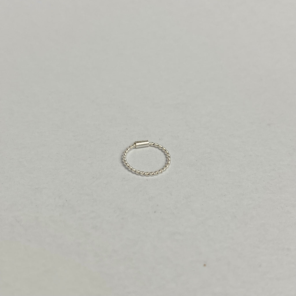 Twisted Nose Ring — 925 Sterling Silver | 8mm | 1mm Thick | Textured Everyday