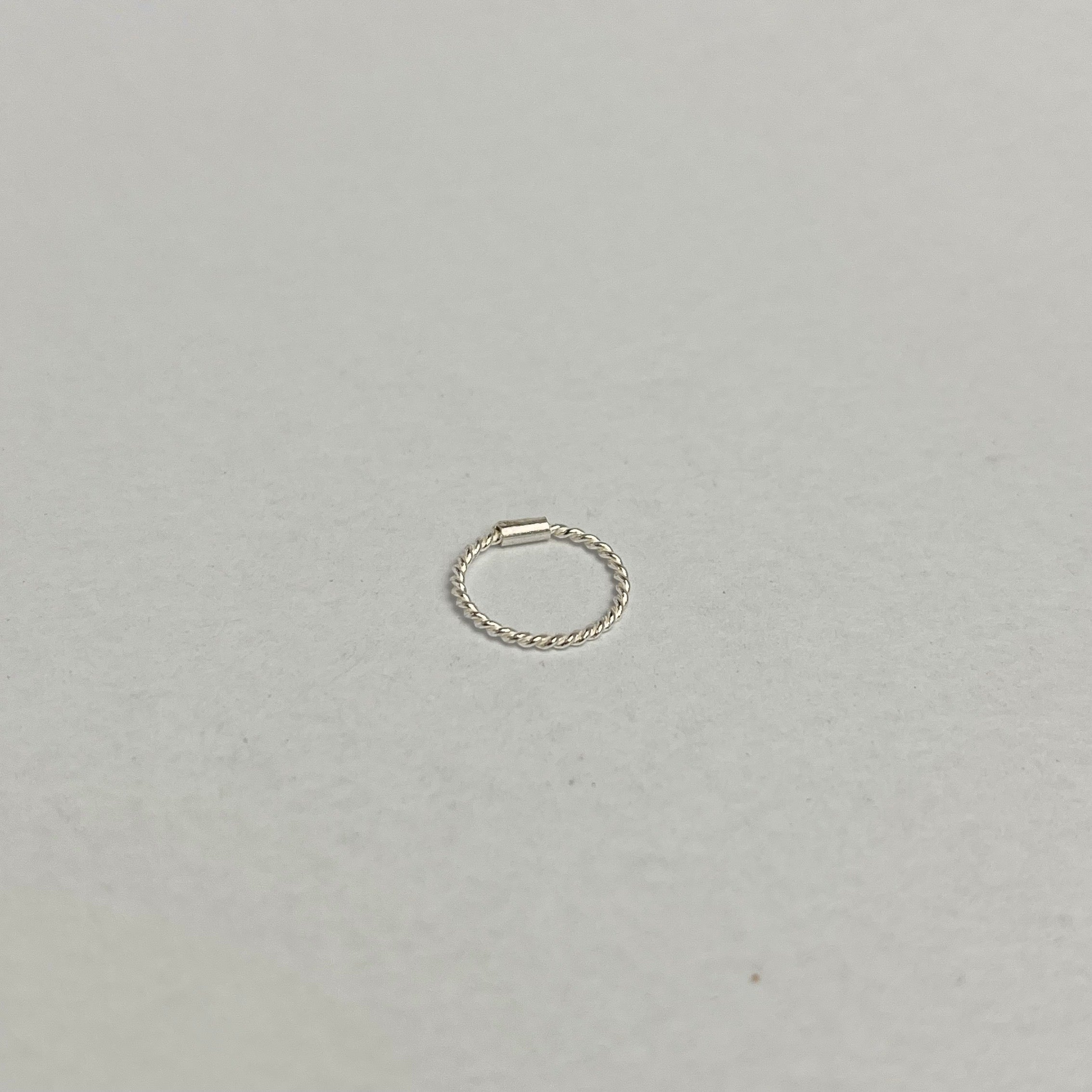 Twisted Nose Ring — 925 Sterling Silver | 8mm | 1mm Thick | Textured Everyday
