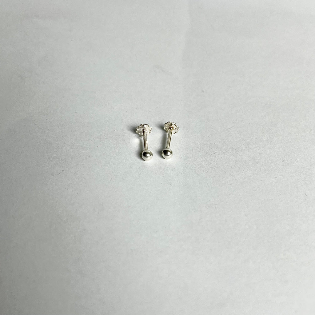 Silver Ball Studs — 925 Sterling Silver | 2mm to 6mm | Nickel-Free | Screw Back