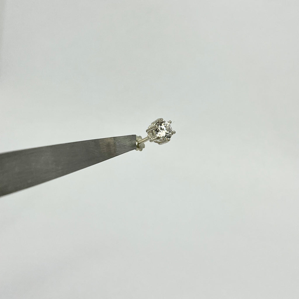 Diamond-Look CZ Studs — 925 Sterling Silver | Screw Back | 4mm 5mm 6mm