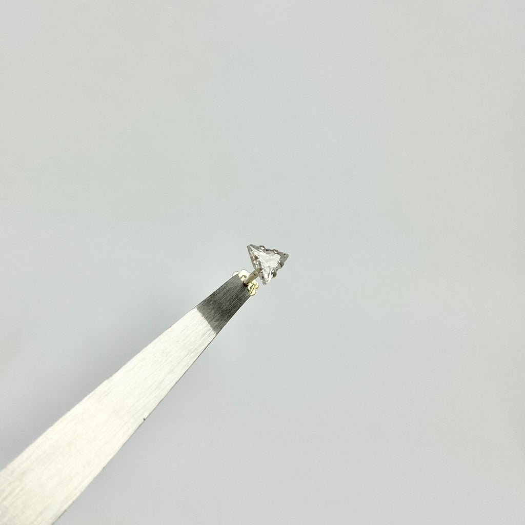 CZ Triangle Studs - 925 Sterling Silver | Geometric Minimal | 6mm & 7mm
