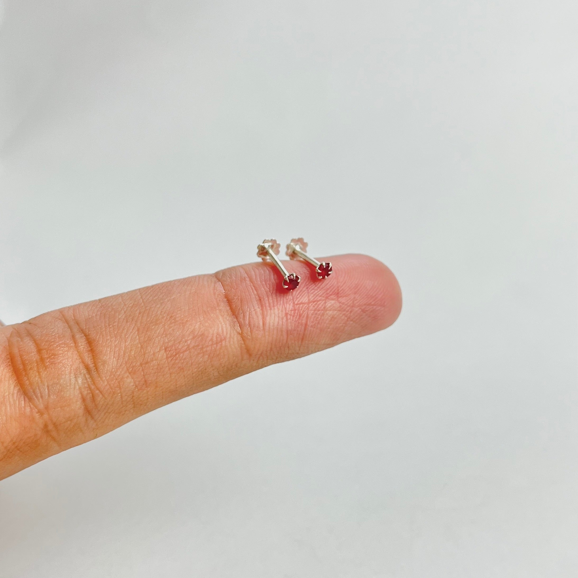 The Red Edit – Flower Studs, 2mm & Hoops | 925 Sterling Silver | 3 Pairs