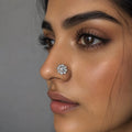 Chandi Sunflower Nose Pin – 10mm Silver Floral Nose Stud for Sensitive Skin