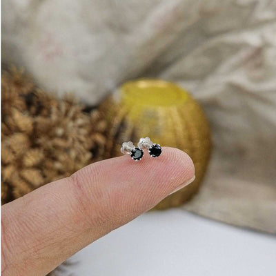 silver 2mm stone studs daily wear for girls
