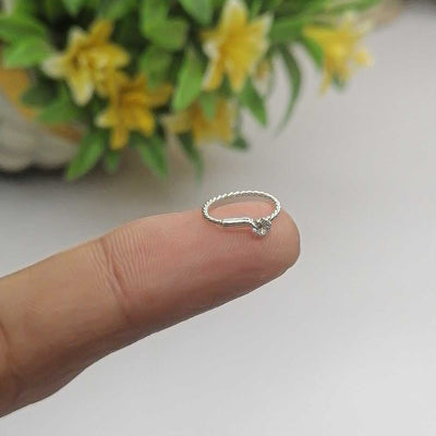 white stone twisted nose ring elegant look
