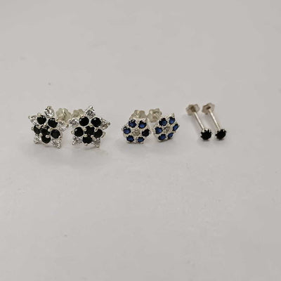hypoallergenic silver earrings set for sensitive ears women