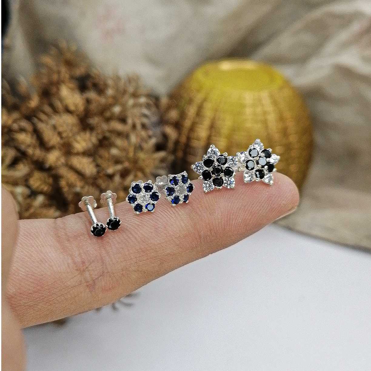 silver helix piercing stud earrings Pakistan women
