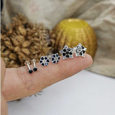 silver helix piercing stud earrings Pakistan women