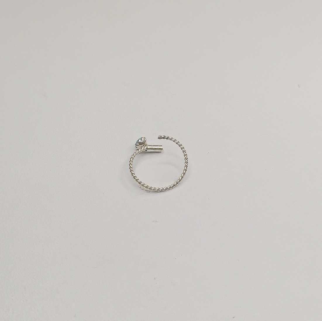 stylish twisted nose ring with black stone