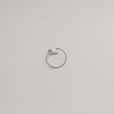 stylish twisted nose ring with black stone