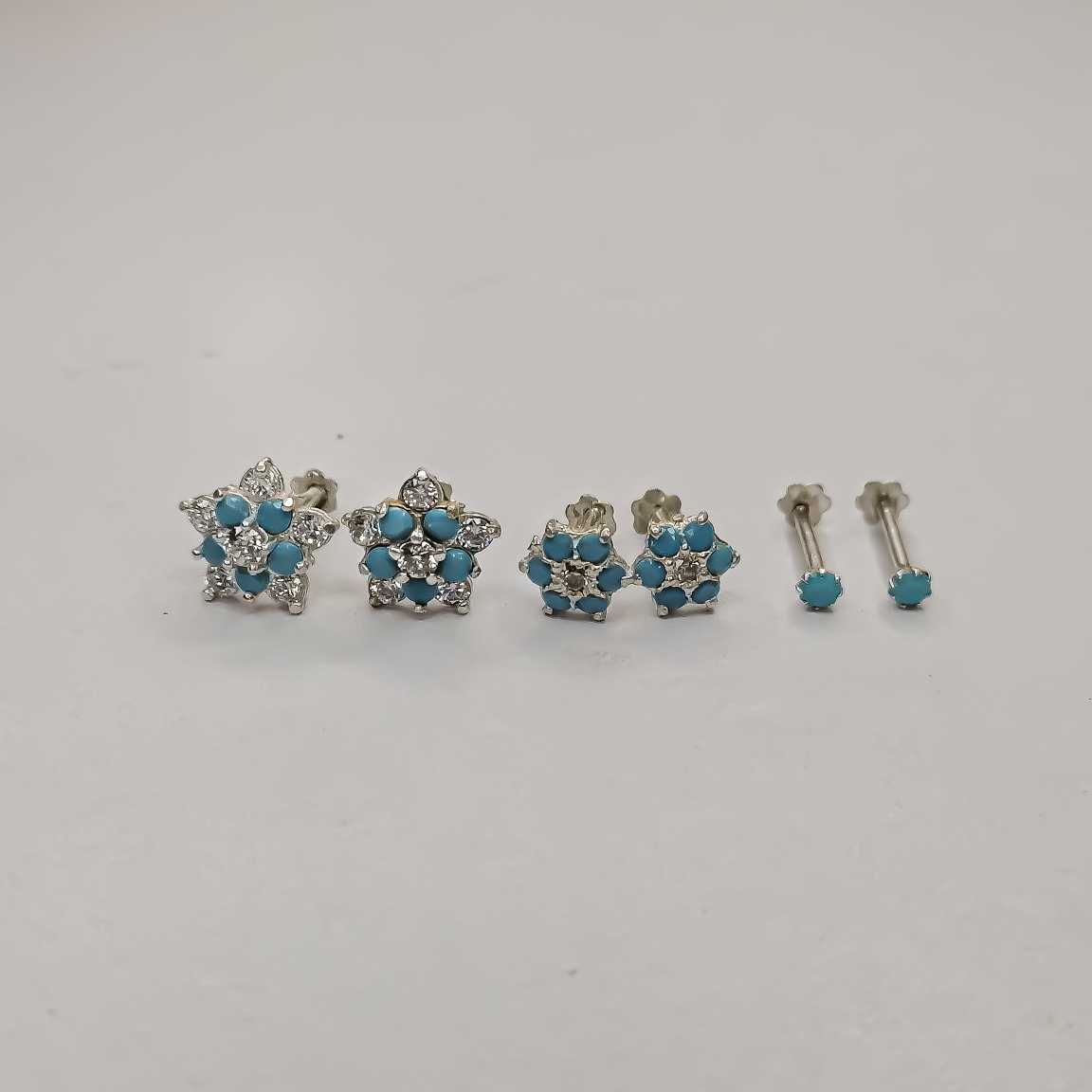 silver screw back earrings set for girls Pakistan