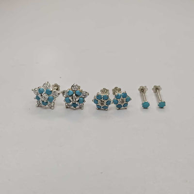 silver screw back earrings set for girls Pakistan