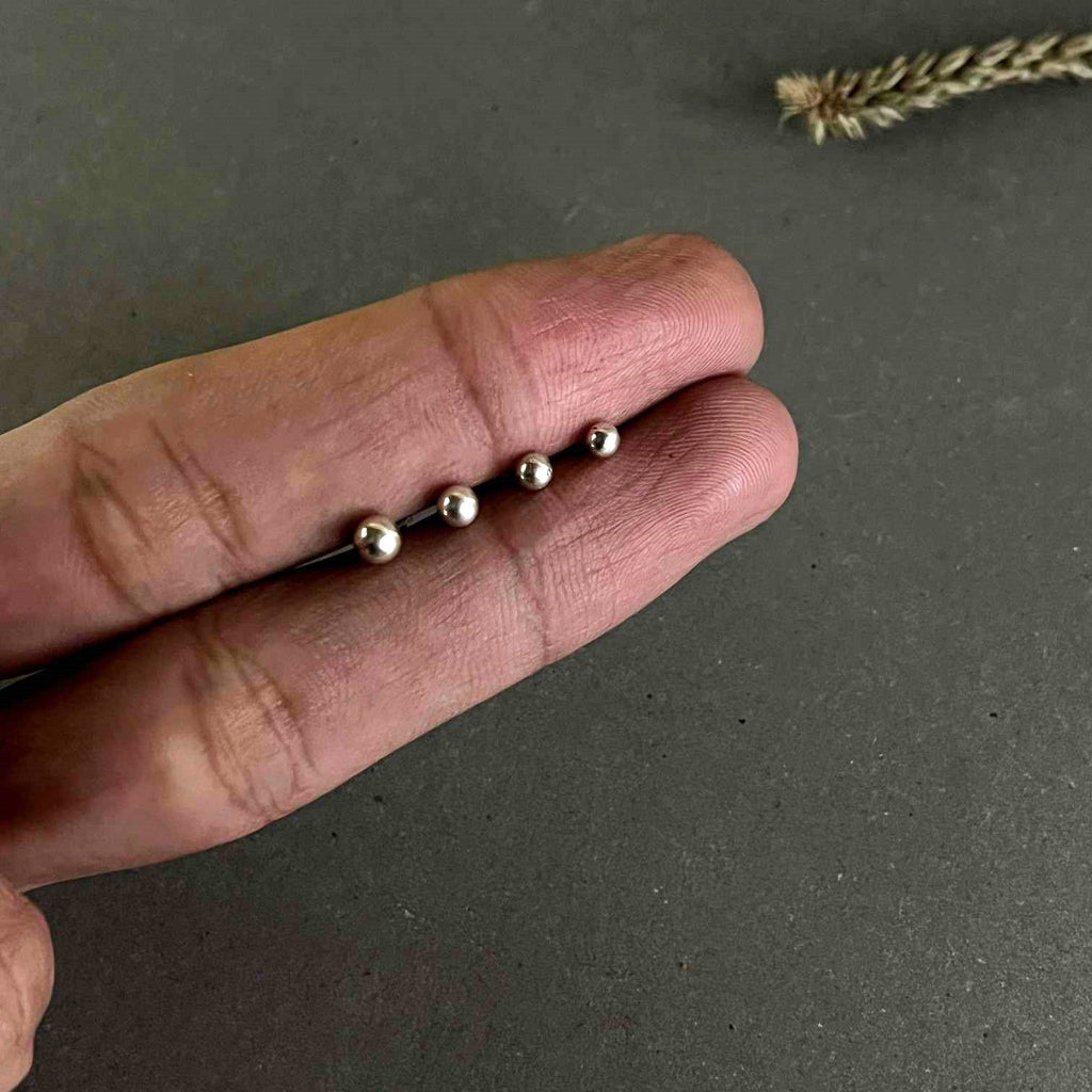Silver Ball Nose Pin — 925 Sterling Silver | 2mm 3mm 4mm 5mm | Screw Back | Classic Daily