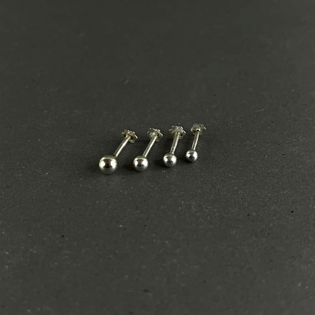 Silver Ball Nose Pin — 925 Sterling Silver | 2mm 3mm 4mm 5mm | Screw Back | Classic Daily