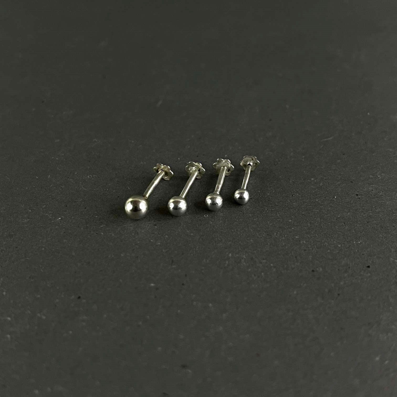 Silver Ball Nose Pin — 925 Sterling Silver | 2mm 3mm 4mm 5mm | Screw Back | Classic Daily