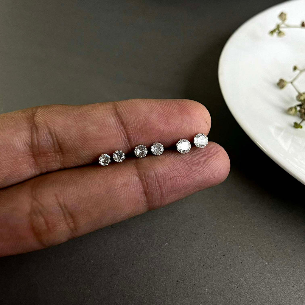 Classic Silver Studs Bundle – 3mm, 4mm & 5mm | Everyday Stack