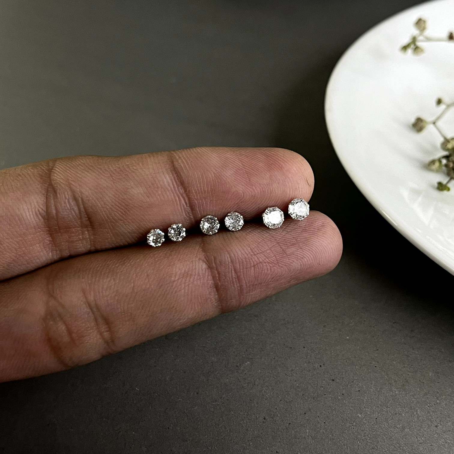 Classic Silver Studs Bundle – 3mm, 4mm & 5mm | Everyday Stack