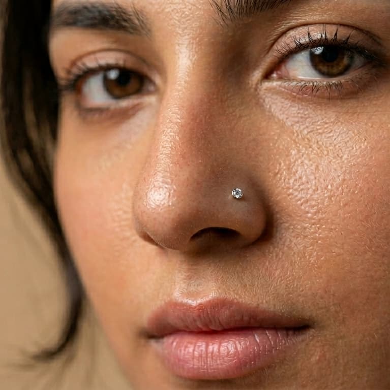 Tiny Stone Nose Pin - 925 Sterling Silver | 1.5mm to 5mm | Screw Back | Daily Wear