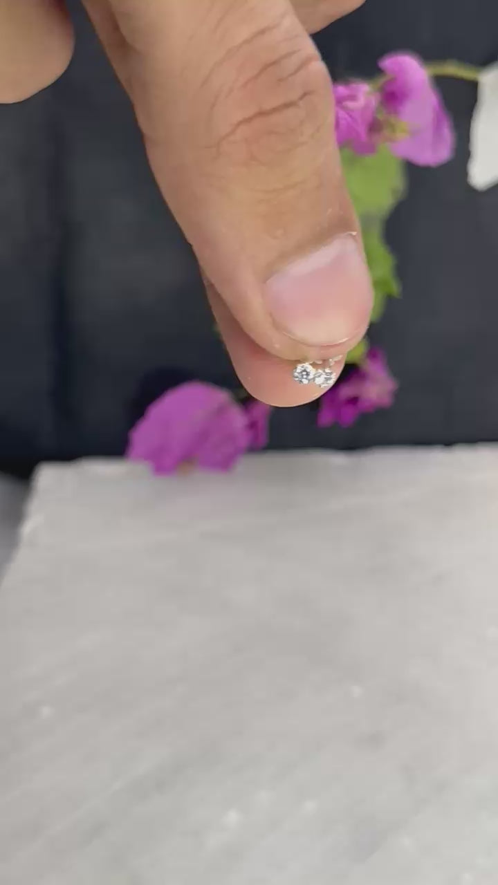 2mm stud earring on lobe piercing

