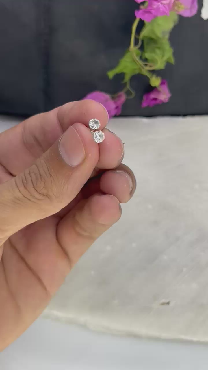 Simple and elegant silver studs for office and home wear

