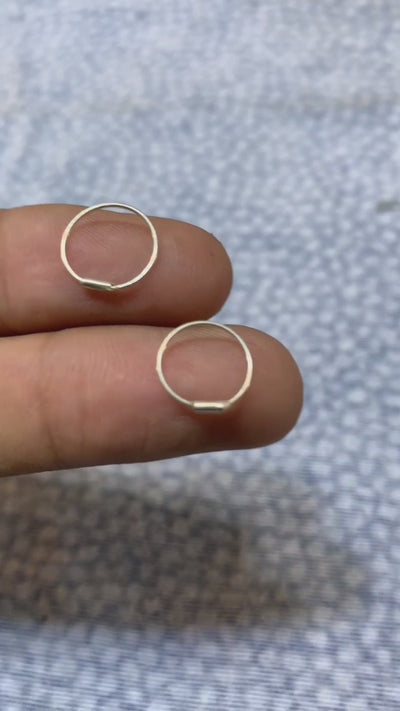 Chandi Plain Hoop Earrings (6MM to 11MM) Sizes
