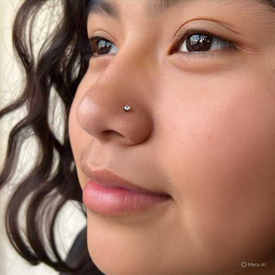 Small Chandi single tone Nosepin- Size(1.5mm to 5mm)