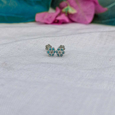 5mm lightweight small silver ferozi earrings for helix & cartilage

