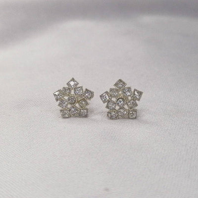 Futuristic flower Chandi stud earrings