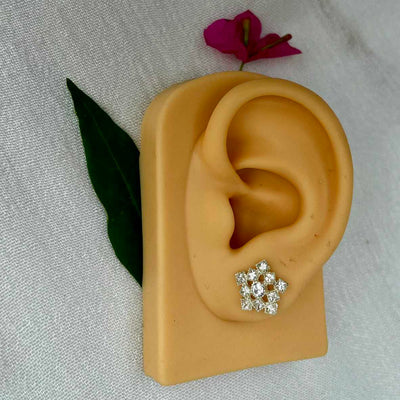 Futuristic Flower Chandi Stud Earrings