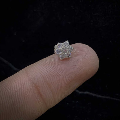 Tiny flower zircon studs with secure screw back, perfect for school university and college girls