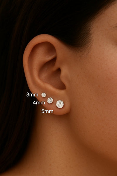 3MM, 4MM & 5MM Chandi Earrings Set (3Pairs)