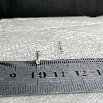 3Pairs Ball hoops 2Pairs 2mm Silver Stud Earrings (5Pairs Set)