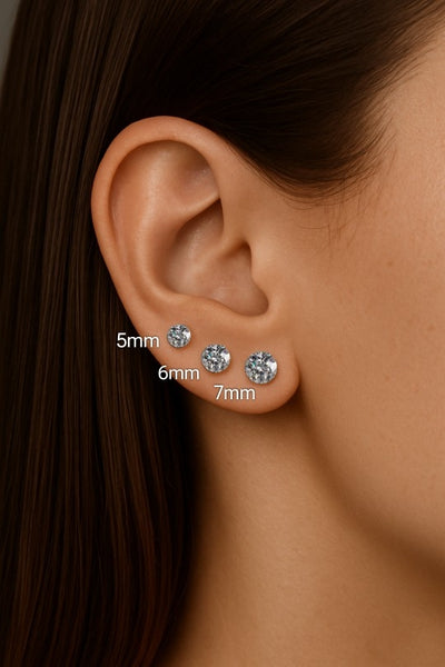 5MM, 6MM & 7MM Chandi Earrings Set (3Pairs)