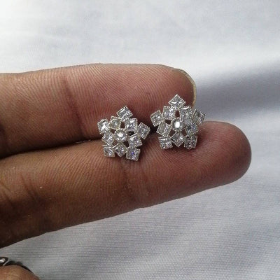 Futuristic flower Chandi stud earrings