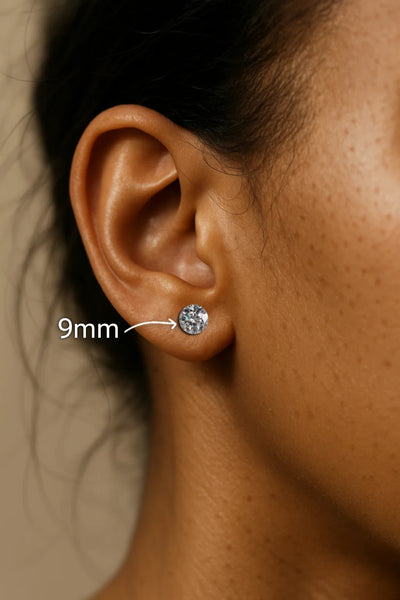 Large 9mm Chandi screw stud earring safe for healing piercings

