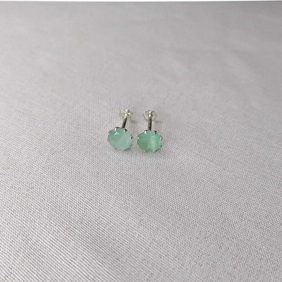 Hypoallergenic silver stud earrings for lobe 'pista color