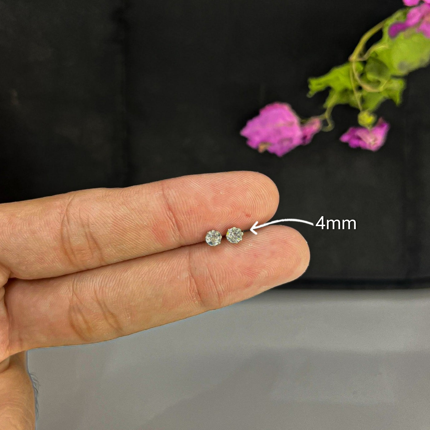 3MM 4MM 5MM 6MM 7MM Chandi Stud Earrings (5Pairs set)