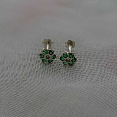 Tiny flower chandi Earrings (5 Colors)