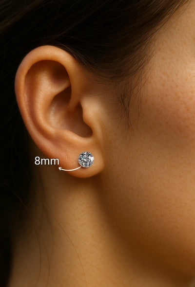8MM Chandi Screw Stud Earrings