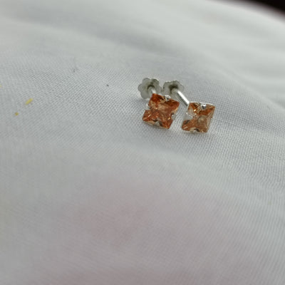 Squar Chandi Stud Earrings (4 Colors)