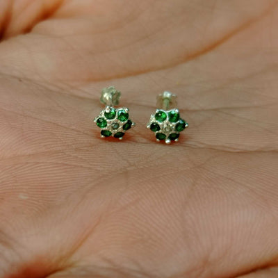 Tiny flower chandi Earrings (5 Colors)