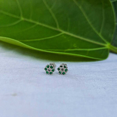 Elegant green flower earrings for women

