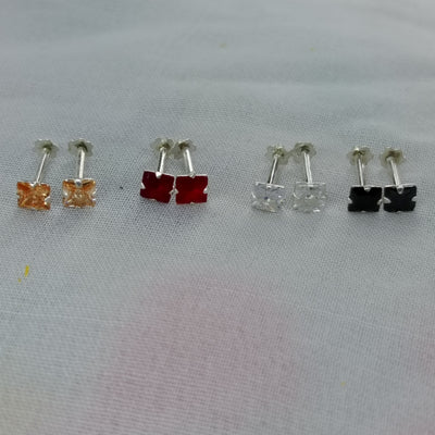 Squar Chandi Stud Earrings (4 Colors)