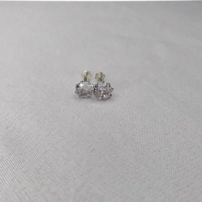 Hypoallergenic silver stud earrings for lobe Crystal color