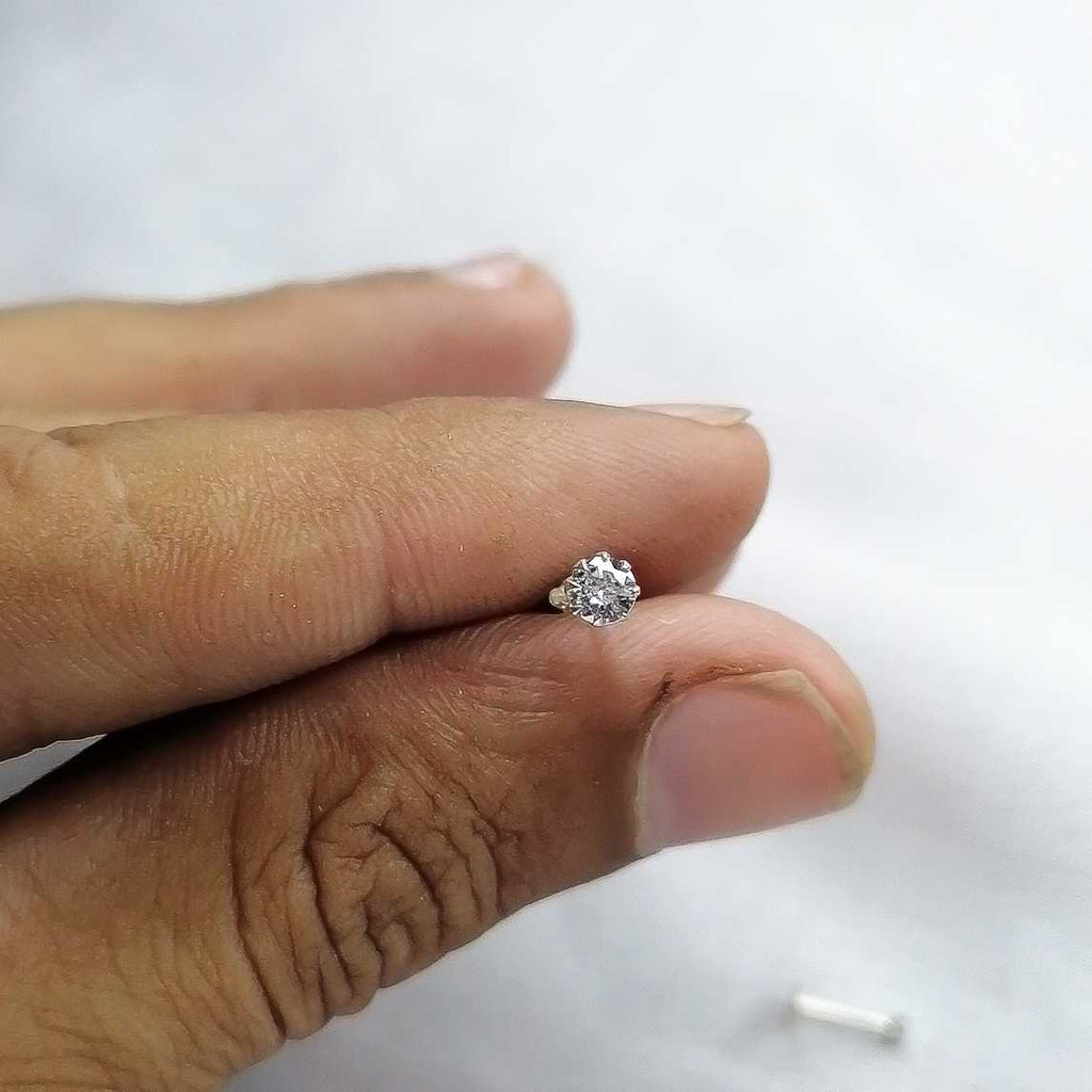 2mm tiny silver nose pin – pure 925 for new piercing

