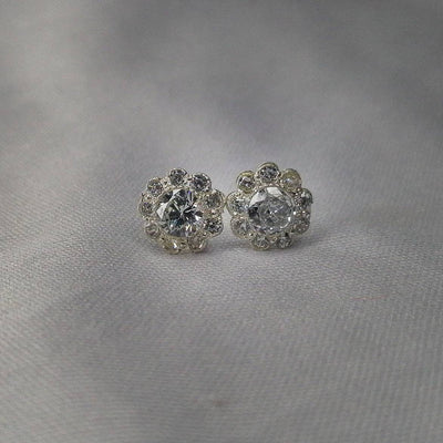925 silver sunflower stud earrings with white stone for daily wear Pakistan