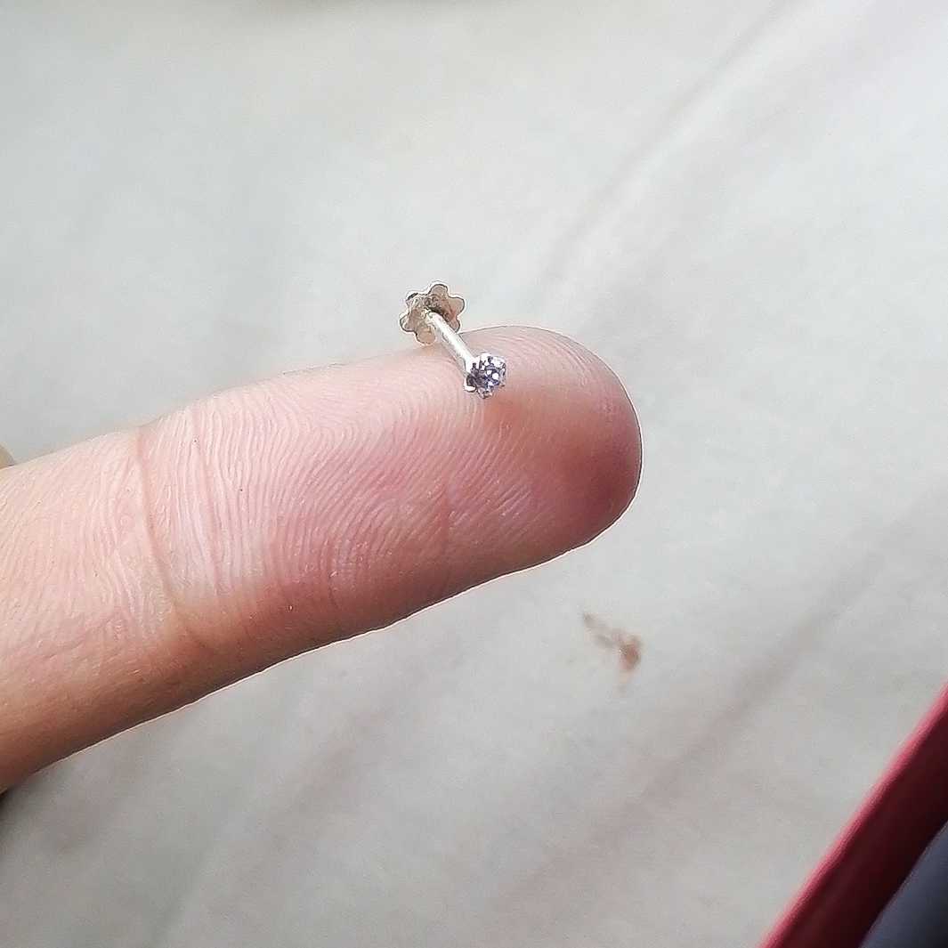Small Chandi single tone Nosepin- Size(1.5mm to 5mm)
