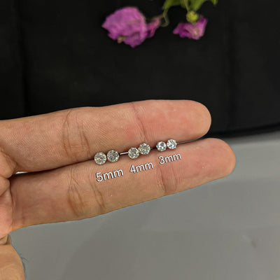 3MM, 4MM & 5MM Chandi Earrings Set (3Pairs)