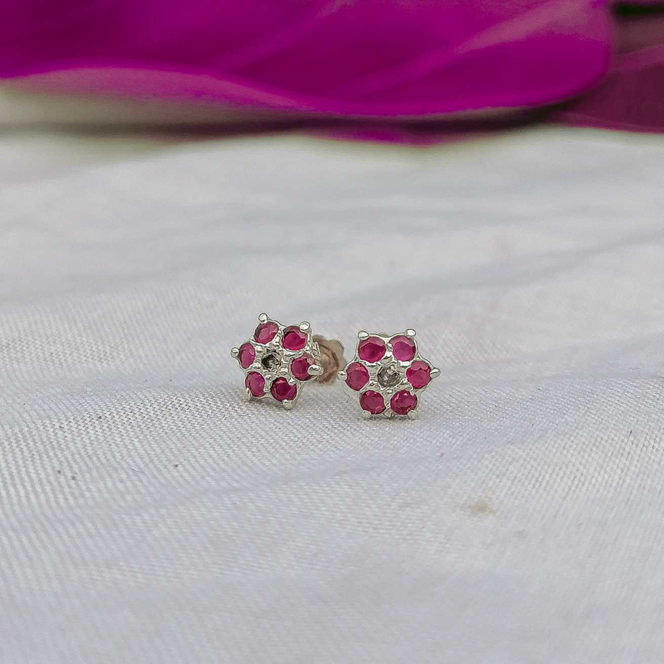 hypoallergenic pink floral stud safe for sensitive skin

