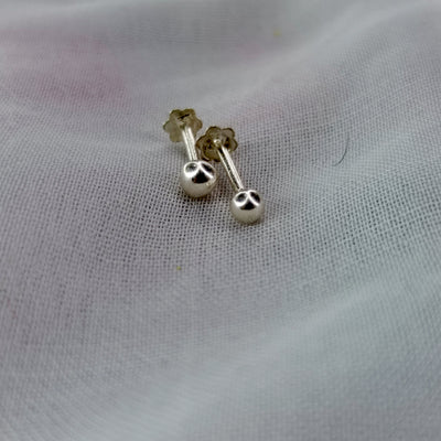 Chandi Ball Earrings (3mm & 5mm Size)